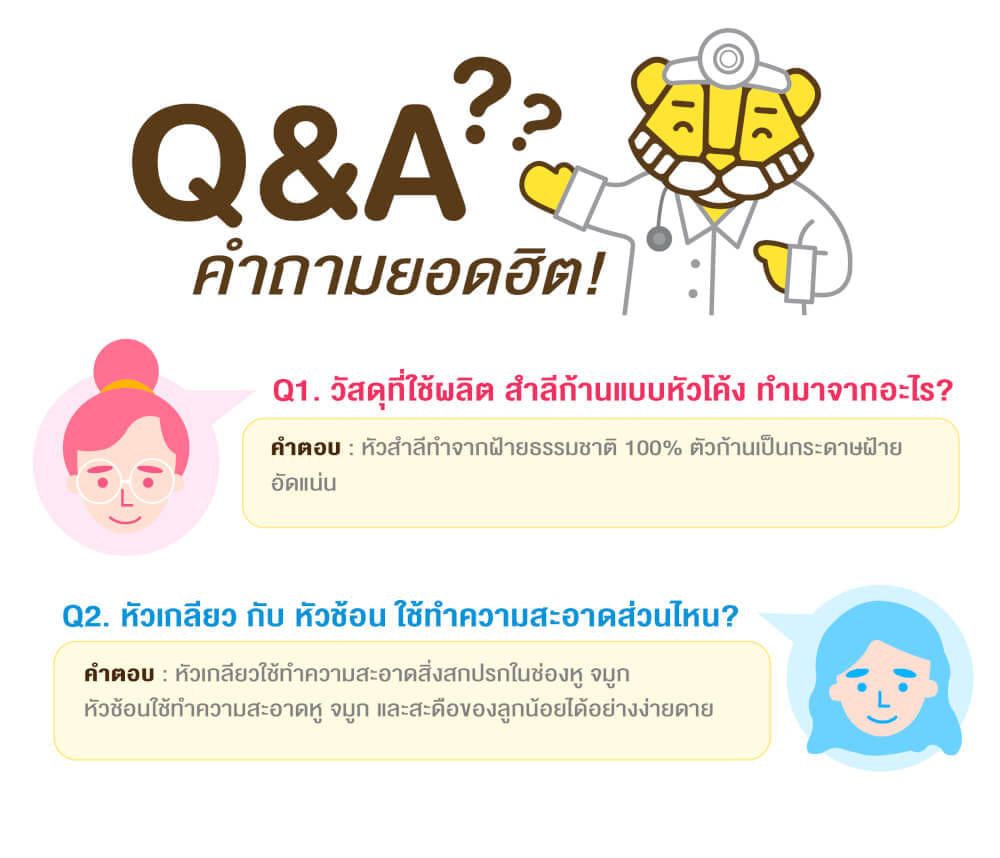 สำลีก้านสำหรับเด็ก BABY TATTOO หัวช้อนและหัวเกลียว 1 กล่อง